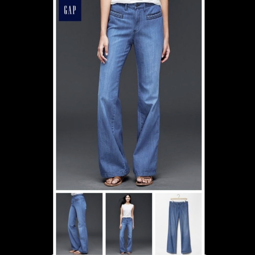 GAP Women's Blue Flare & Wide Leg Jeans
